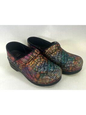 Dansko Womens size 6 Professional Clogs Multicolor Patent Leather